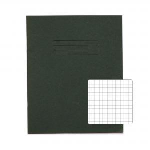 RHINO 8 x 6.5 Exercise Book 48 pages  24 Leaf Dark Green 5mm Squared