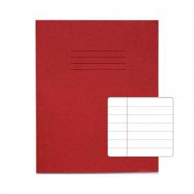 RHINO 8 x 6.5 Exercise Book 48 Pages / 24 Leaf Red 12mm Lined VEX342-66-8