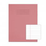 RHINO 9 x 7 Exercise Book 48 pages / 24 Leaf Pink 8mm Lined with Margin VEX352-144-0