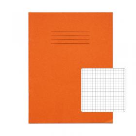 RHINO 9 x 7 Exercise Book 80 Pages 40 Leaf Orange 5mm Squared VEX554-232-4