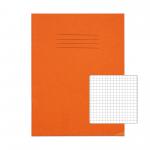 RHINO 9 x 7 Exercise Book 80 Pages / 40 Leaf Orange 5mm Squared VEX554-232-4