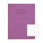 RHINO 9 x 7 Exercise Book 80 Pages / 40 Leaf Purple 10mm Squared VEX554-340-4