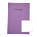 RHINO A4 Cornell Exercise Book 80 Pages / 40 Leaf Purple 8mm Lined with Dot Grid Margins VEX668-305-8