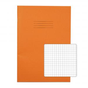 RHINO A4 Exercise Book 80 Pages  40 Leaf Orange 5mm Squared