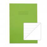 RHINO A4 Exercise Book 80 Pages / 40 Leaf Light Green 8mm Lined with Plain Reverse VEX668-755-6