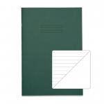 RHINO A4 Exercise Book 80 Pages / 40 Leaf Dark Green 8mm Lined with Plain Reverse VEX668-785-2