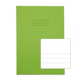 RHINO A4 Exercise Book 64 Pages 32 Leaf Light Green Top Half Plain and Bottom Half 15mm Lined VEX677-3025-8