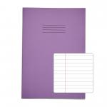 RHINO A4 Exercise Book 64 Pages / 32 Leaf Purple 8mm Lined with Margin VEX677-985-6