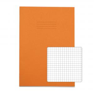 RHINO A4 Exercise Book 48 pages  24 Leaf Orange 5mm Squared