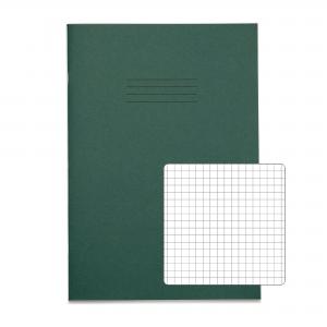RHINO A4 Exercise Book 48 pages  24 Leaf Dark Green 5mm Squared