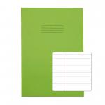 RHINO A4 Exercise Book 96 Pages / 48 Leaf Light Green 8mm Lined with Margin VEX696-1205-6