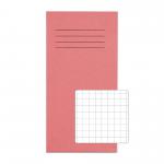 RHINO 8 x 4 Exercise Book 32 Pages / 16 Leaf Pink 10mm Squared VNB005-119-8