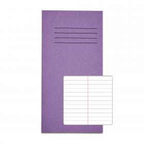 RHINO 8 x 4 Vocabulary Book 32 Pages / 16 Leaf Purple 8mm Lined with Centre Margin VNB005-122-6