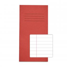 RHINO 8 x 4 Exercise Book 32 Pages / 16 Leaf Red 12mm Lined VNB005-96-0