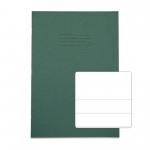 RHINO A4 Exercise Book 32 Pages / 16 Leaf Dark Green Top Half Plain and Bottom Half 20mm Lined VPW024-30-4