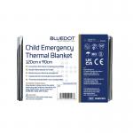 Blue Dot Child Emergency Thermal Blanket 120x90cm Pack of 10 30BDFB19 WAC01371