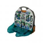 This photo shows a Wallace Cameron Adulto Premier First Aid Dispenser, designed for 20 people. It contains all the essential first aid items needed in case of emergency. The bright red case is easily identifiable and the contents are neatly organized for easy access.