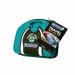 This photo shows a compact travel pouch containing Wallace Cameron Travel First Aid Kits Astroplast. The green pouch is filled with various first aid items, neatly organized for easy access. From bandages to ointments, this kit has everything you need for your travels.