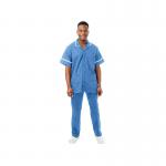 Work in Style PHILZ Male Healthcare Tunic Hospital Blue with White Trim Size 38 inch PHILZHOSPWHIT38 WIS09257