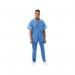 Work in Style PHILZ Male Healthcare Tunic Hospital Blue with White Trim Size 38 inch PHILZHOSPWHIT38 WIS09257
