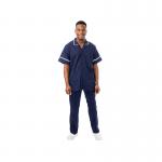 Work in Style PHILZ Male Healthcare Tunic Navy with White Trim Size 42 inch PHILZNAVYWHIT42 WIS09369
