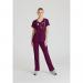 Skechers Womens V-Neck Scrub Top Wine S SK102WINES WIS11664