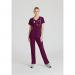 Skechers Womens V-Neck Scrub Top Wine L SK102WINEL WIS11666