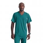 Skechers Unisex V Neck Scrub Top Teal Blue XL SK0112TEALXL WIS12438