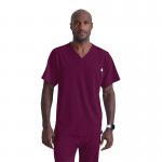 Skechers Unisex V Neck Scrub Top Wine XS SK0112WINEXS WIS12449