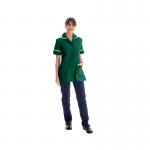 Work in Style Female Nursing Tunic Bottle Green with White Trim 32 Inch DVDTRBOTWHT32 WIS20648