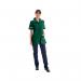Work in Style Female Nursing Tunic Bottle Green with White Trim 32 Inch DVDTRBOTWHT32 WIS20648