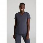Skechers Slip-ins Serene Knit Scrub Top: Professional Comfort for Healthcare Professionals Pewter M WIS21895