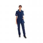 Work in Style Female Nursing Tunic Navy with White Trim 40 Inch DVDTRNAVWHT40 WIS22954