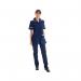 Work in Style Female Nursing Tunic Navy with White Trim 40 Inch DVDTRNAVWHT40 WIS22954