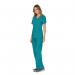 Cherokee Revolution Mock Wrap Top Teal Blue L CHWW610TEALL WIS25489