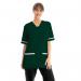 534LW V Neck Lightweight Scrub Top with Trim Bottle Green L 534LWBOTTWHITL WIS77615