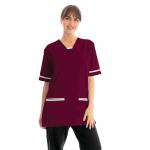 534LW V Neck Lightweight Scrub Top with Trim Maroon XL 534LWMAROWHITXL WIS77632
