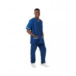 534LW V Neck Lightweight Scrub Top with Trim Royal Blue M 534LWROYAWHITM WIS77651