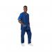 534LW V Neck Lightweight Scrub Top with Trim Royal Blue M 534LWROYAWHITM WIS77651