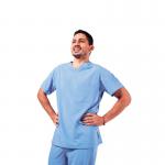 Key Scrubs KEYTU100 Eco Stretch Atlantic Scrub Top Ceil Blue Size 4XL KEYTU100CEIL4XL WIS82006