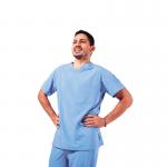 Key Scrubs KEYTU100 Eco Stretch Atlantic Scrub Top Ceil Blue Size XL KEYTU100CEILXL WIS82011