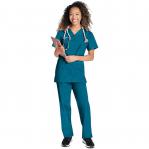 Cherokee Originals Unisex Medical Scrub Set - Comfortable, Practical Healthcare Uniform Caribbean Bl WIS86875