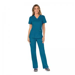 Cherokee Revolution Mock Wrap Top Caribbean Blue 3XL CHWW610CARI3XL