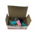 The photo shows a pack of 10 assorted 19mm foldback clips. Each clip is unbranded with a simple design and is in vibrant colors like red, blue and green. They are perfect for organizing papers, documents or other items.