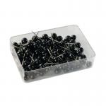 Map Pins Black 4.5mm Spherical Plastic Heads Pack of 100 WS26890 WS26890