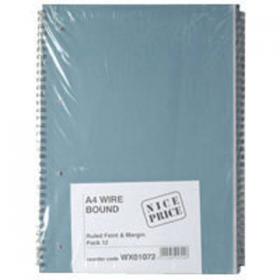 Blue Bound A4 Spiral Pad 80 leaf (Pack of 12) WX01072 WX01072