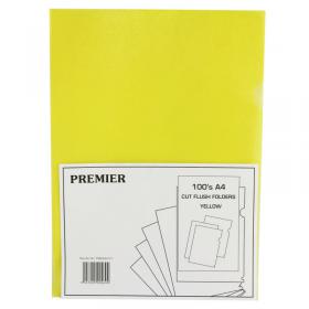 Yellow Cut Flush Folders (Pack of 100) WX01487 WX01487