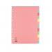 A4 Manilla Divider 12-Part Pink with Assorted Tabs WX01515 WX01515