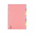 A4 Manilla Divider 110gsm 12-Part Pink with Assorted Tabs WX01515 WX01515