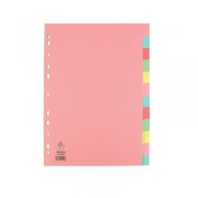 A4 Manilla Divider 110gsm 12-Part Pink with Assorted Tabs WX01515 WX01515